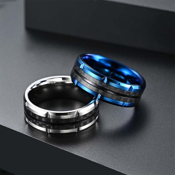 Carbon Fiber Ring- Shadow Steel